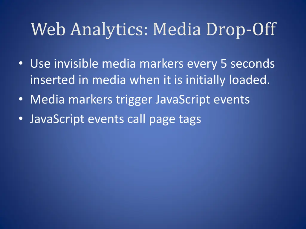 web analytics media drop off