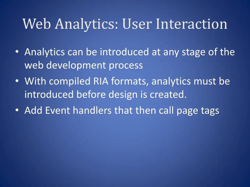 web analytics user interaction