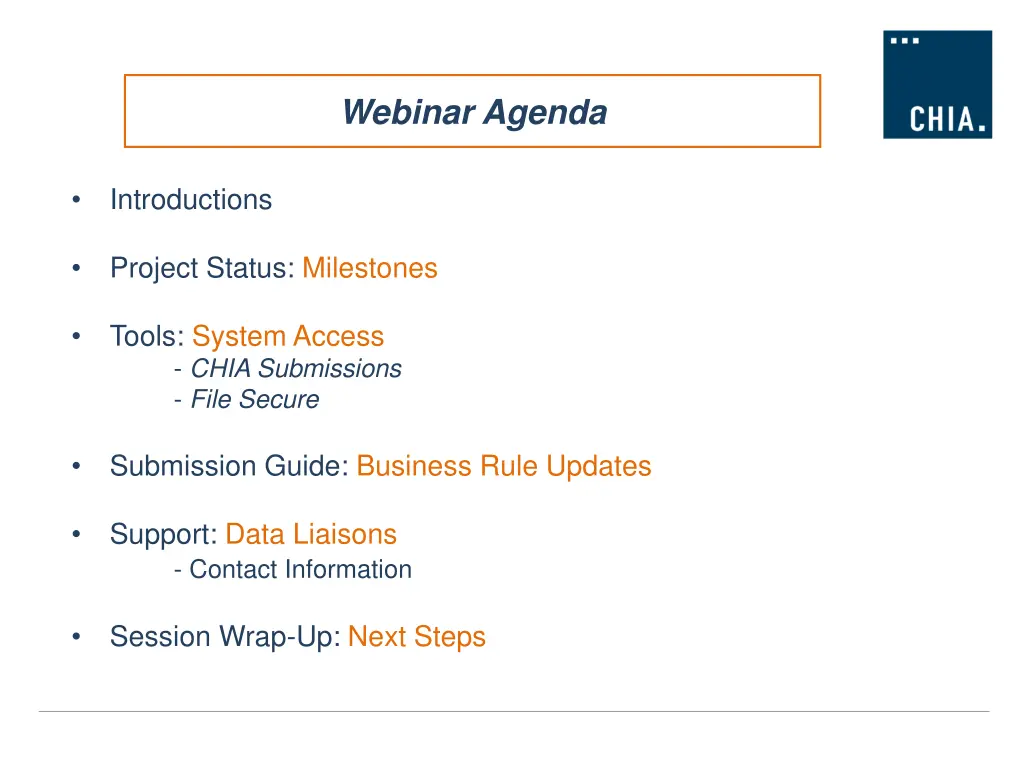 webinar agenda