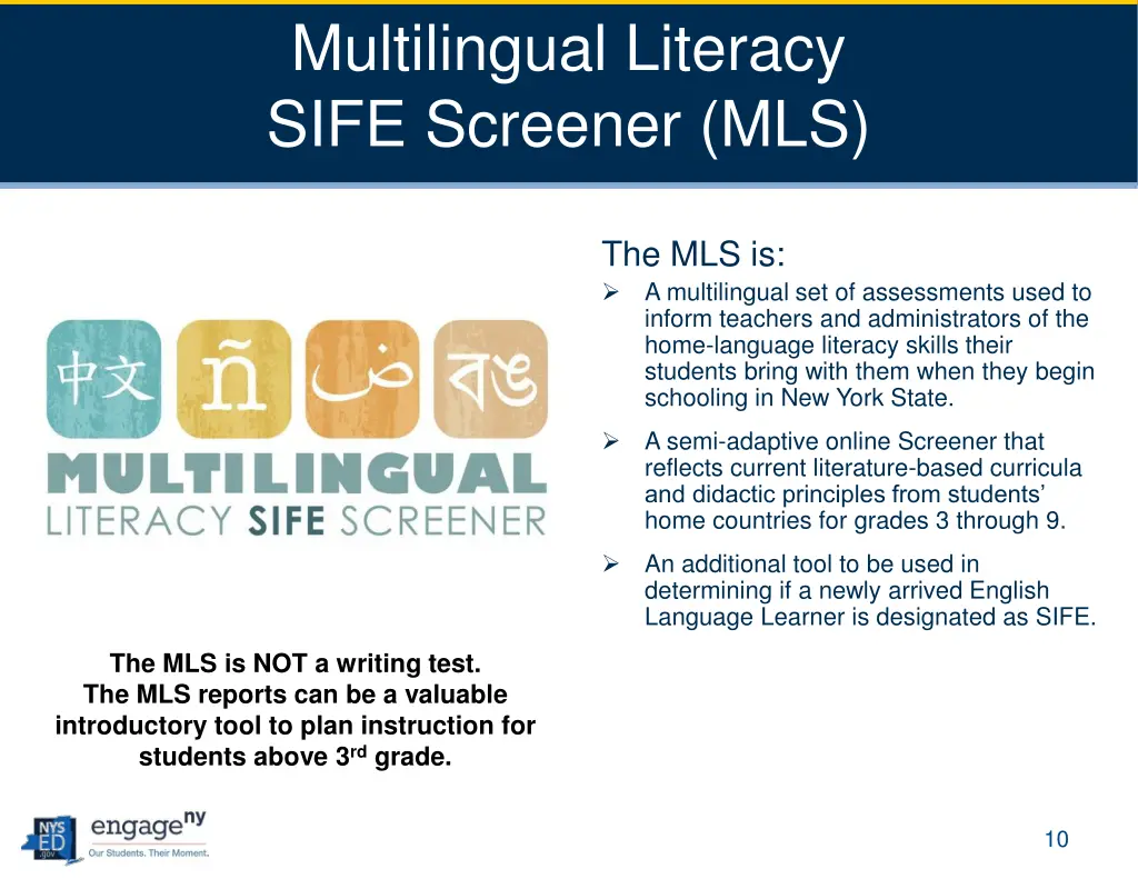 multilingual literacy sife screener mls