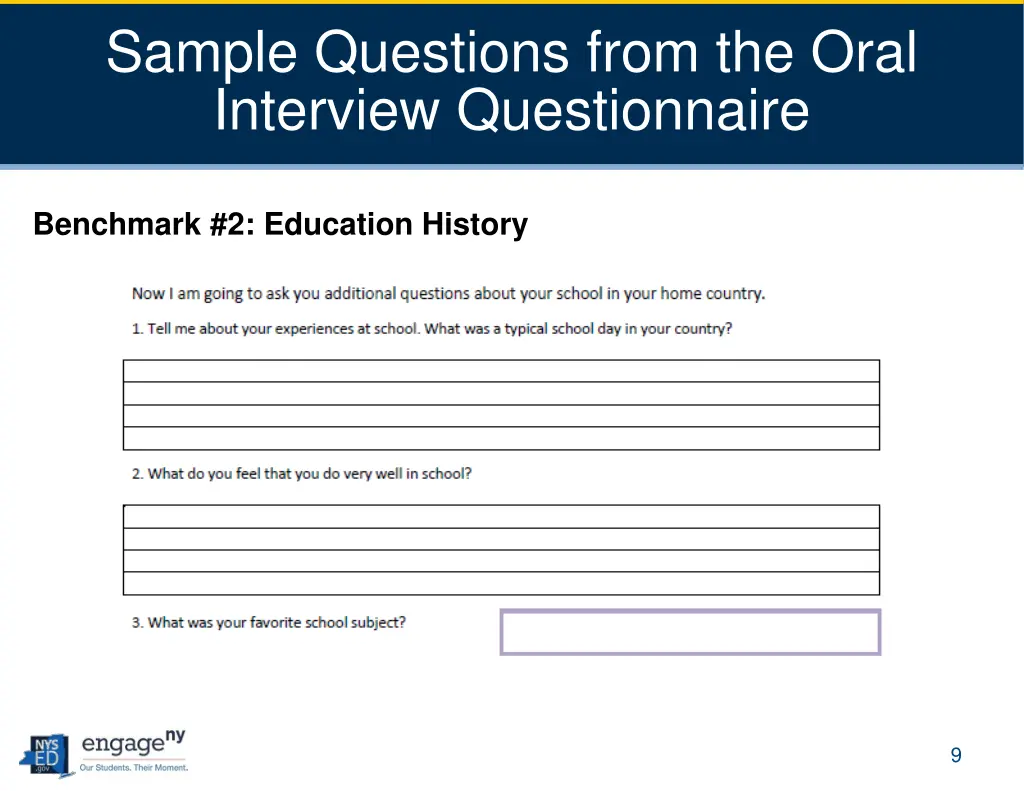 sample questions from the oral interview