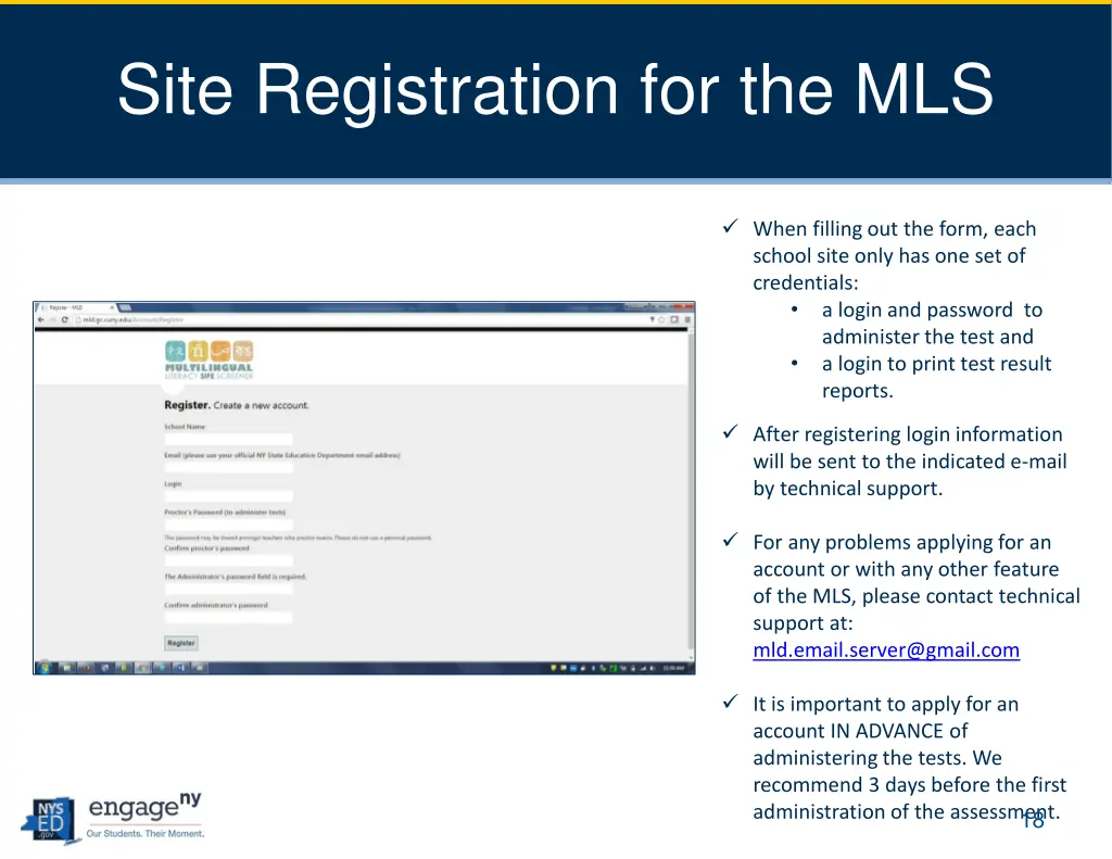 site registration for the mls