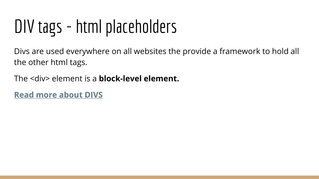 div tags html placeholders