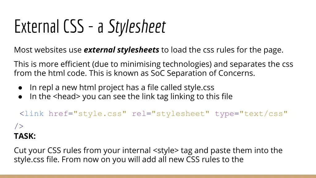 external css a stylesheet