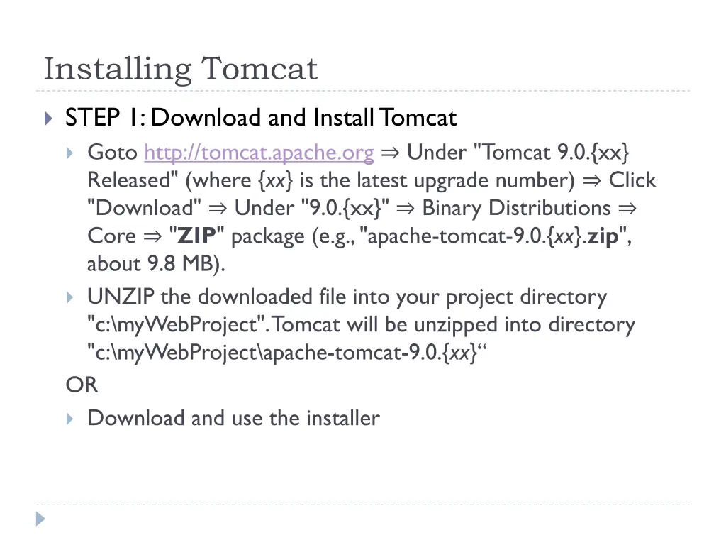 installing tomcat 1