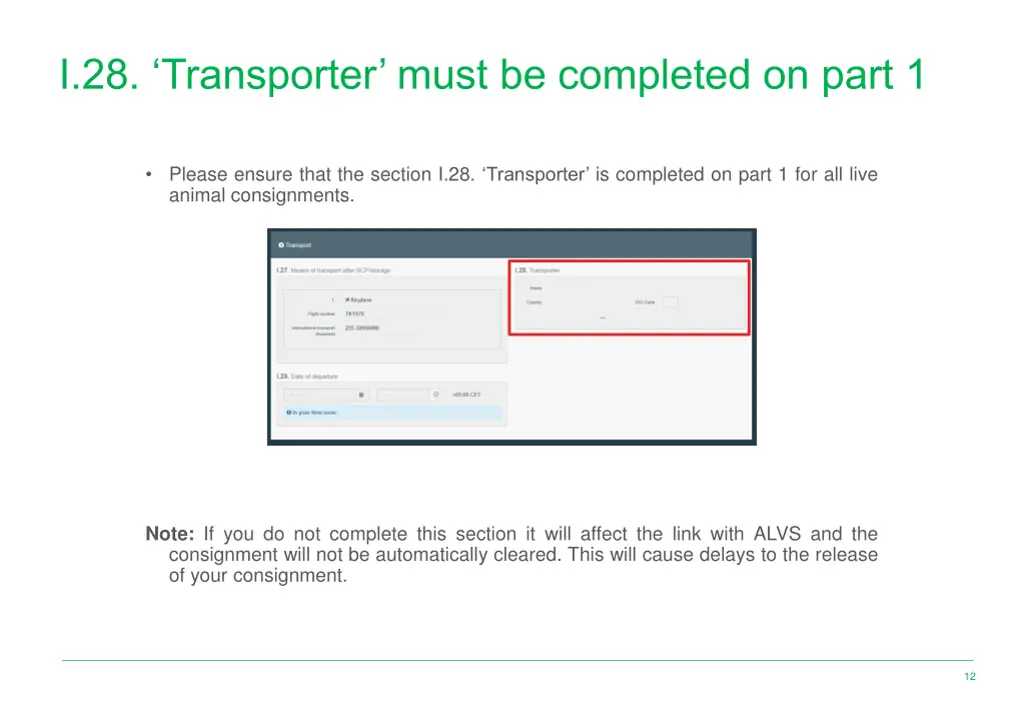 i 28 transporter must be completed on part 1