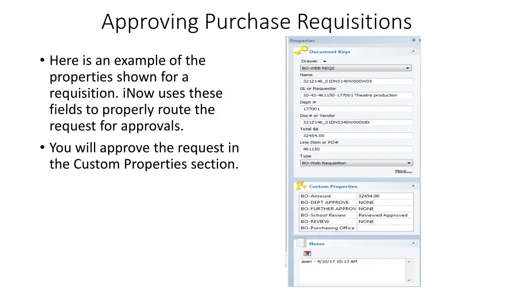 approving purchase requisitions