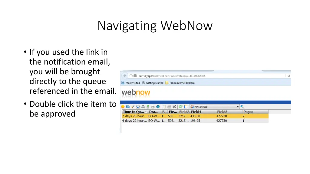 navigating webnow