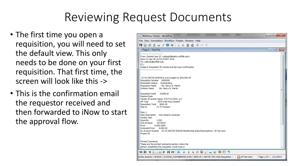 reviewing request documents