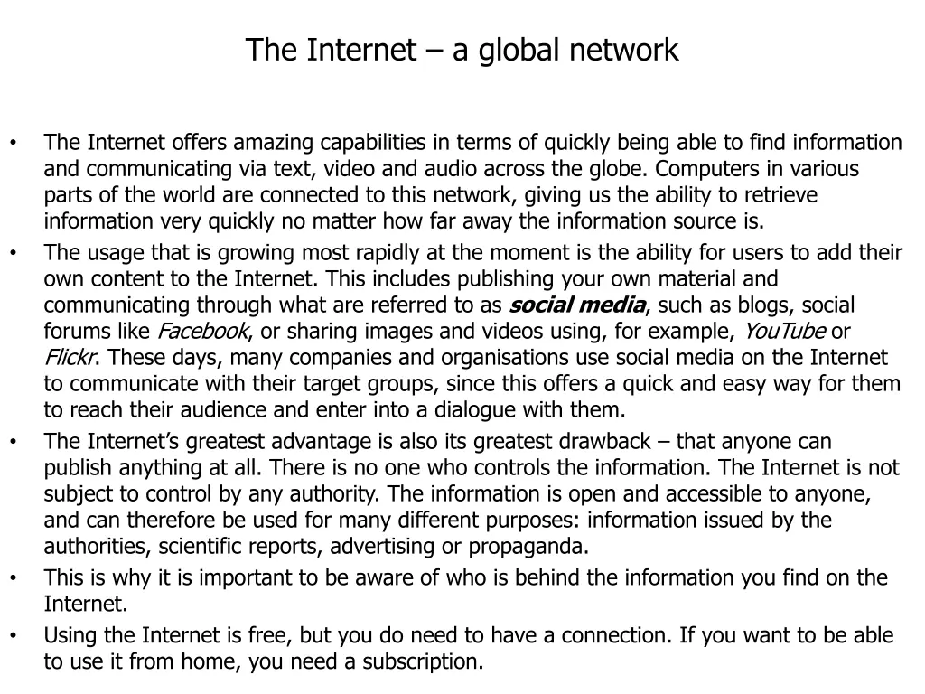 the internet a global network