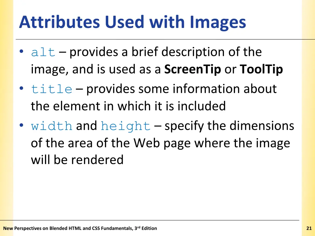 attributes used with images