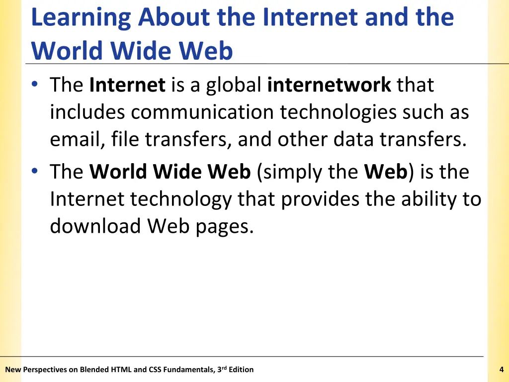 learning about the internet and the world wide