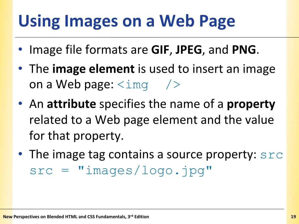 using images on a web page