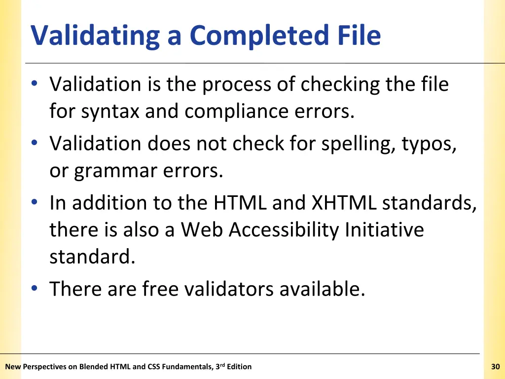 validating a completed file