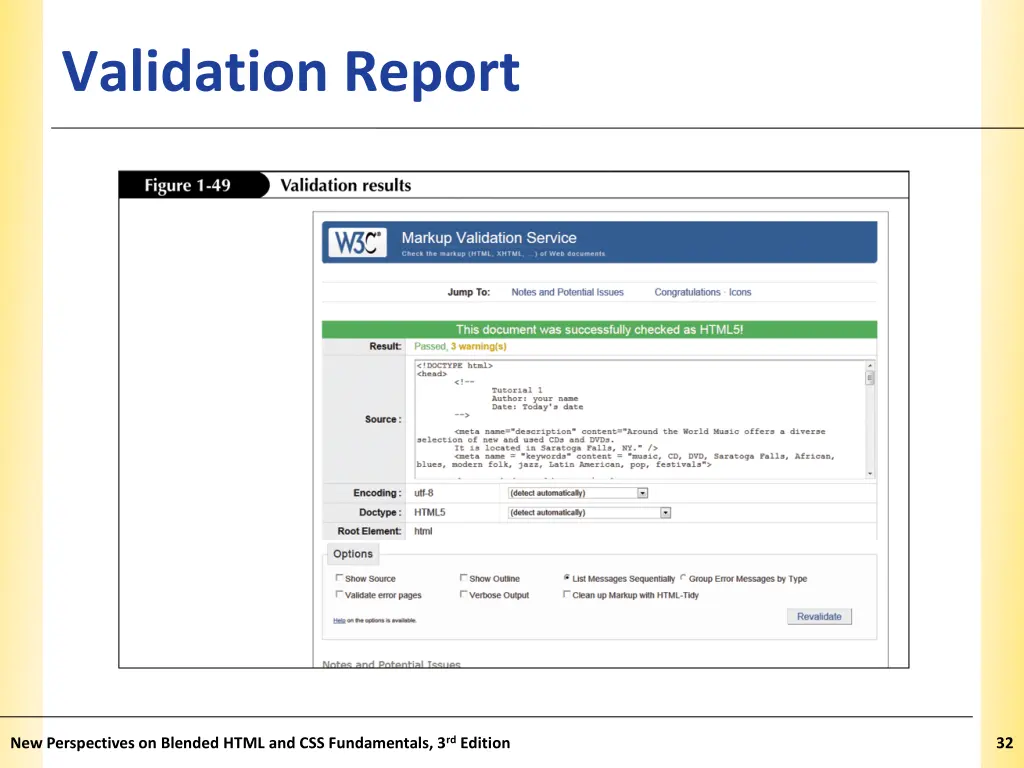 validation report