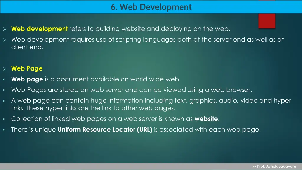 6 web development