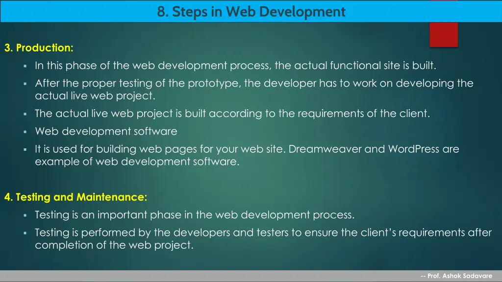 8 steps in web development 1