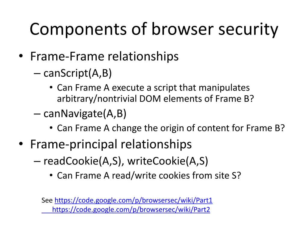 components of browser security