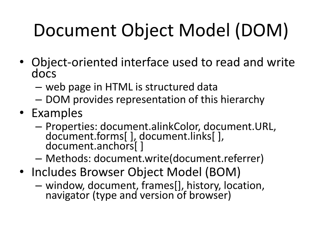 document object model dom