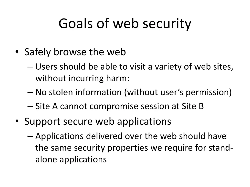 goals of web security