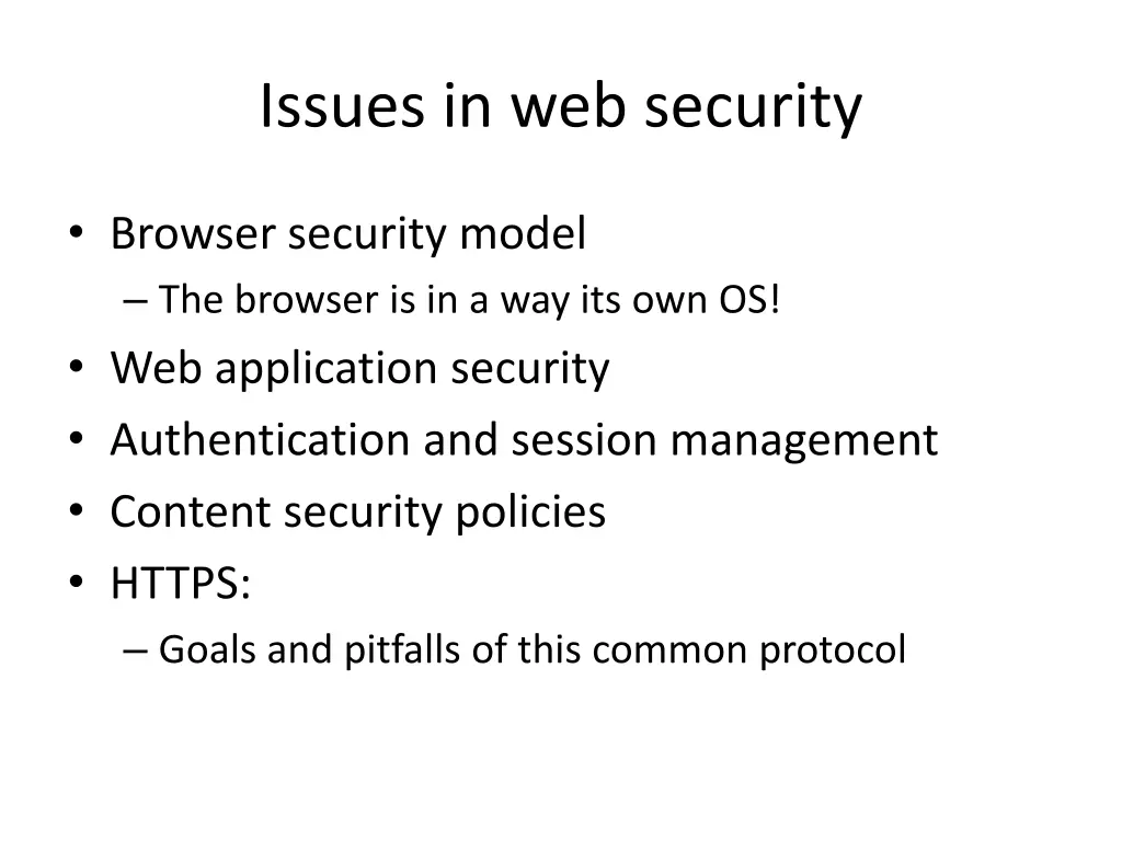 issues in web security