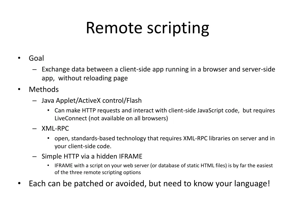 remote scripting