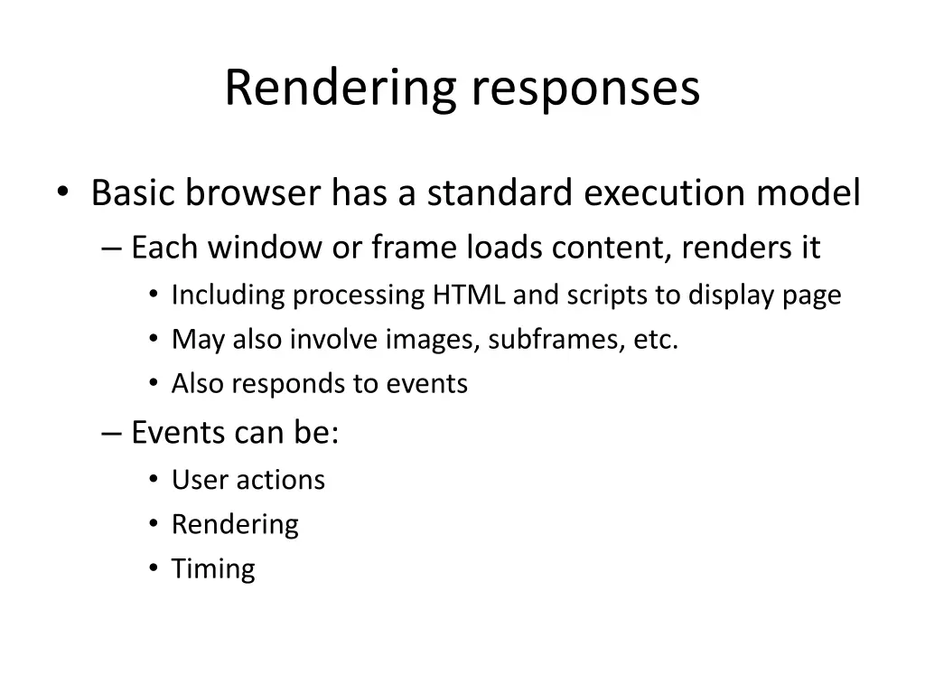 rendering responses