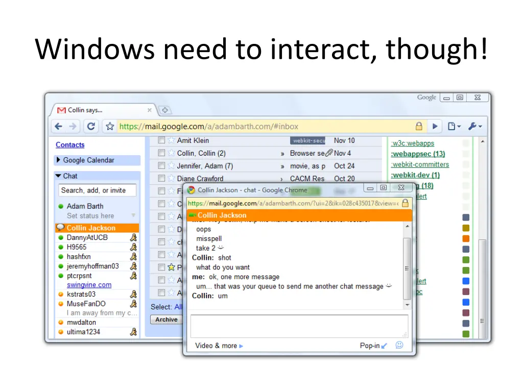 windows need to interact though