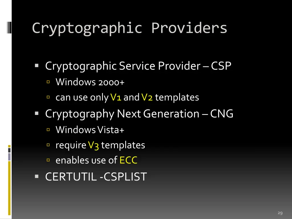 cryptographic providers