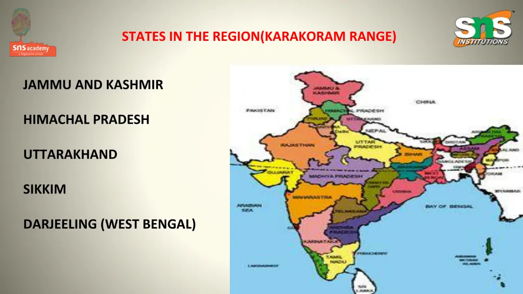 states in the region karakoram range