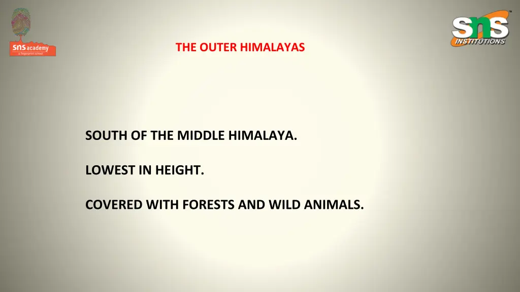 the outer himalayas