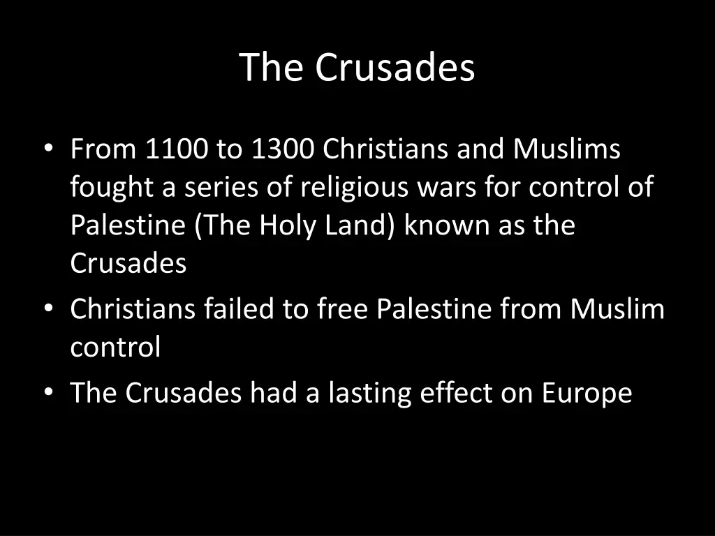 the crusades