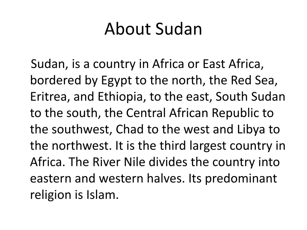 about sudan