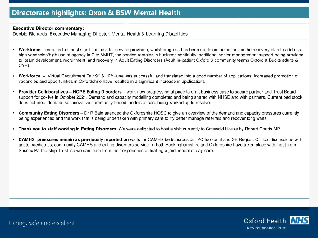 directorate highlights oxon bsw mental health