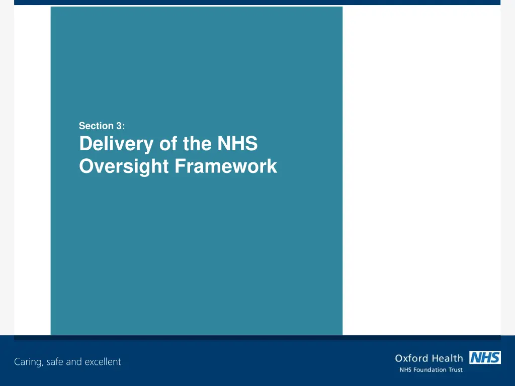 section 3 delivery of the nhs oversight framework