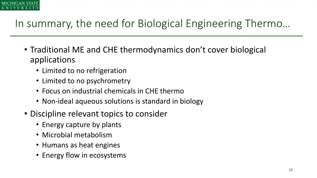 in summary the need for biological engineering