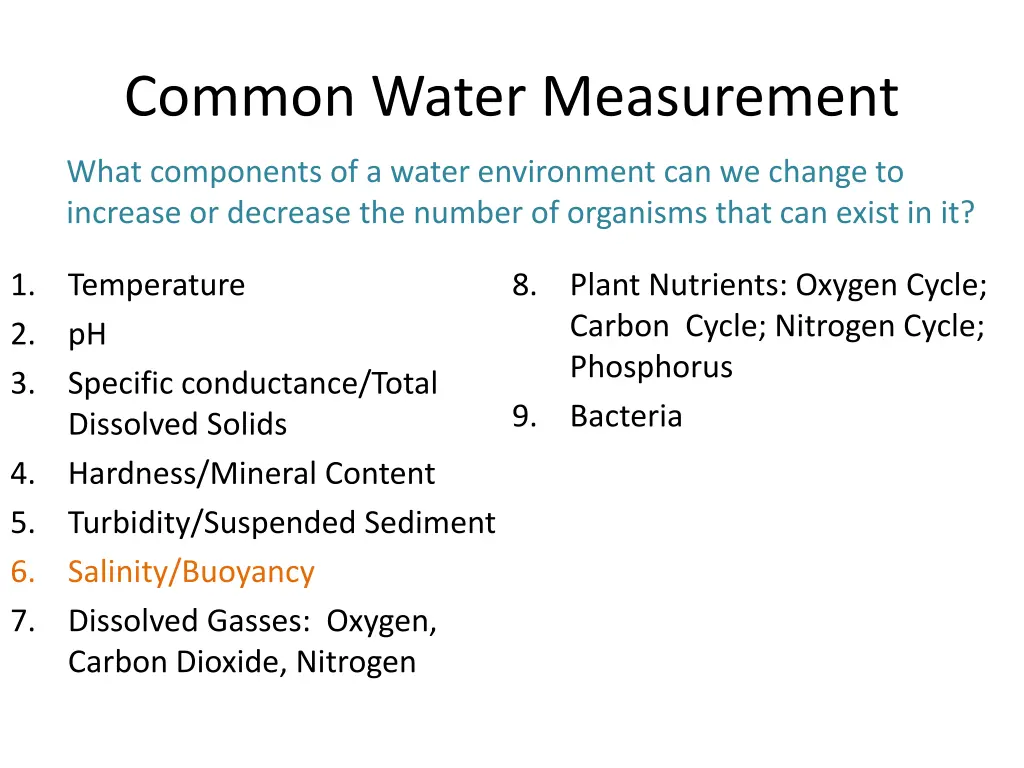 common water measurement