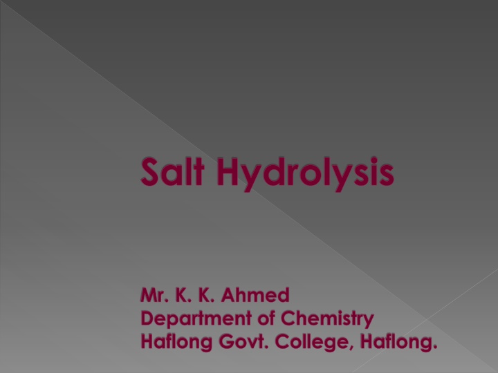 salt hydrolysis