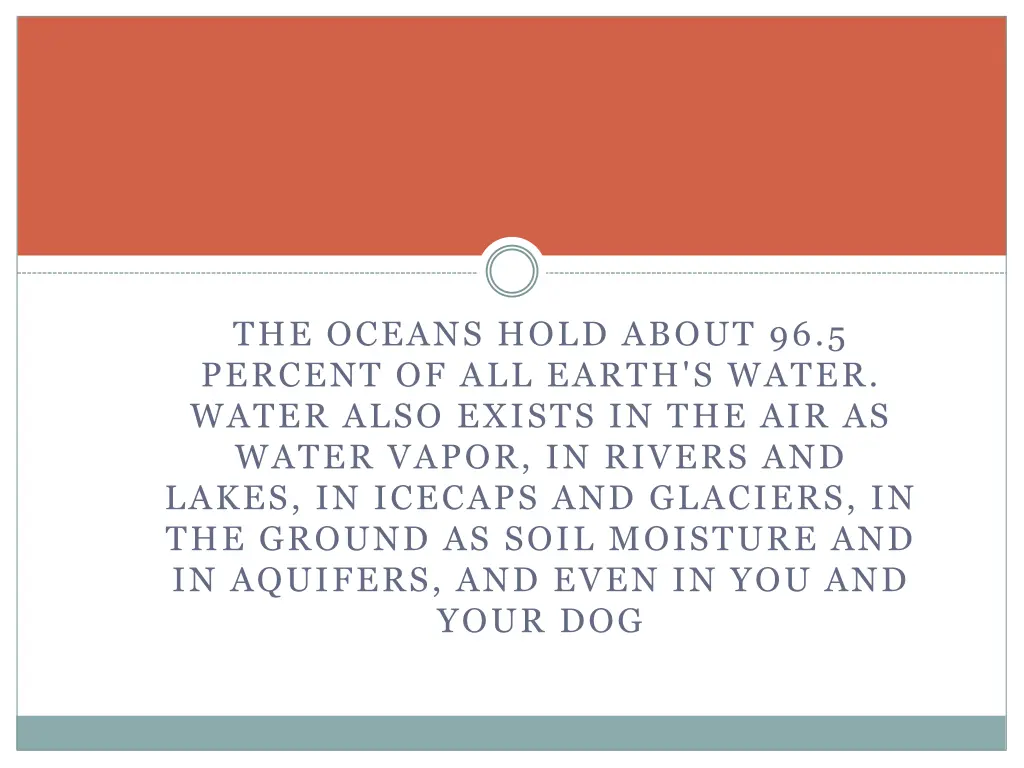 the oceans hold about 96 5 percent of all earth