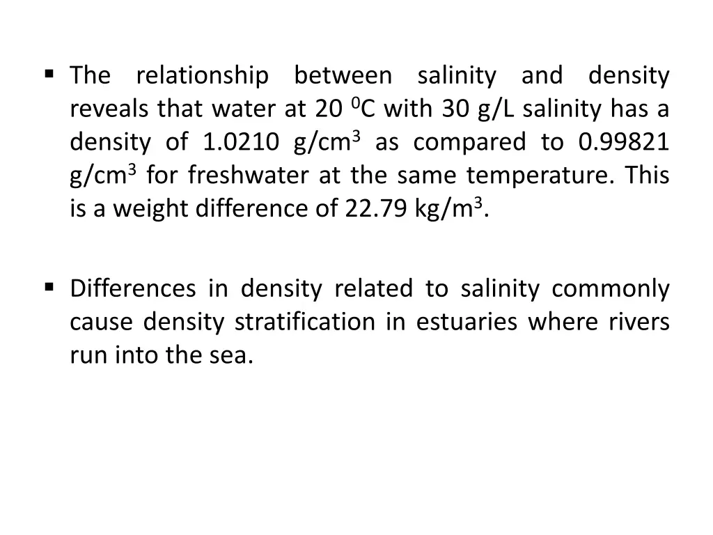 the relationship between salinity and density