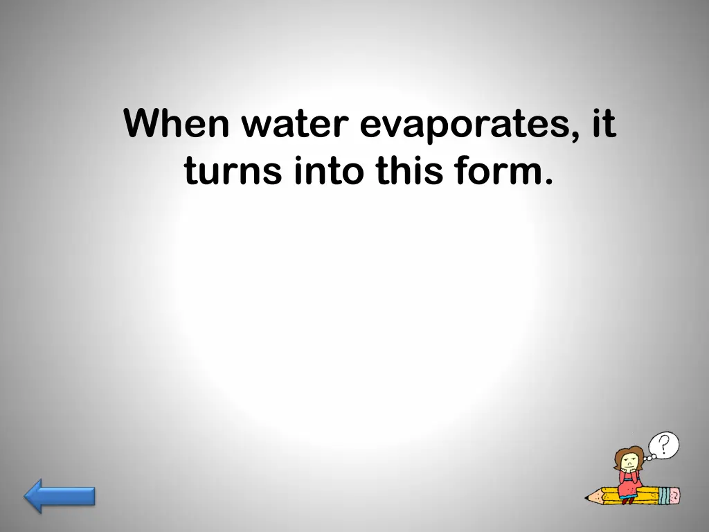 when water evaporates it turns into this form