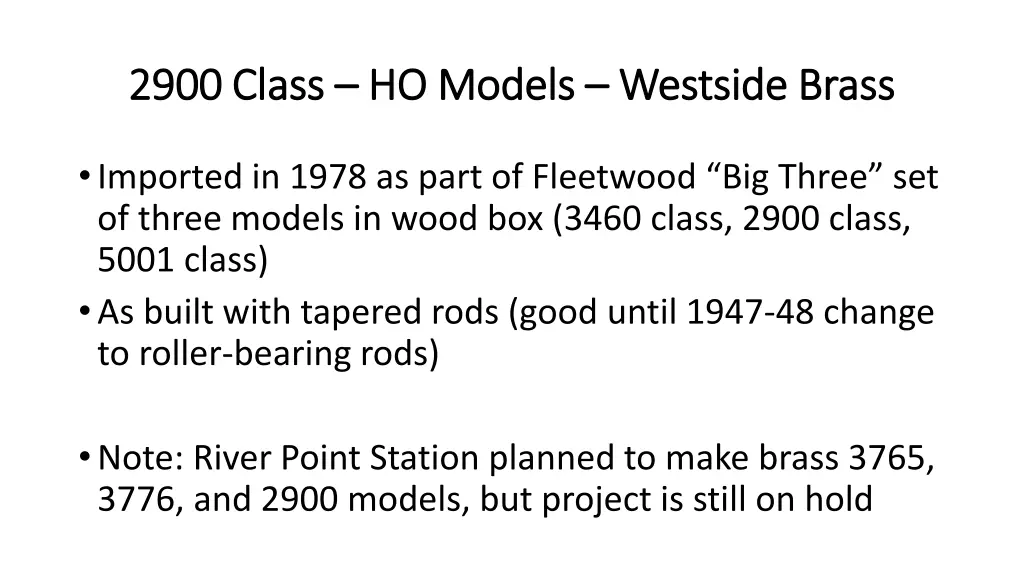 2900 class 2900 class ho models