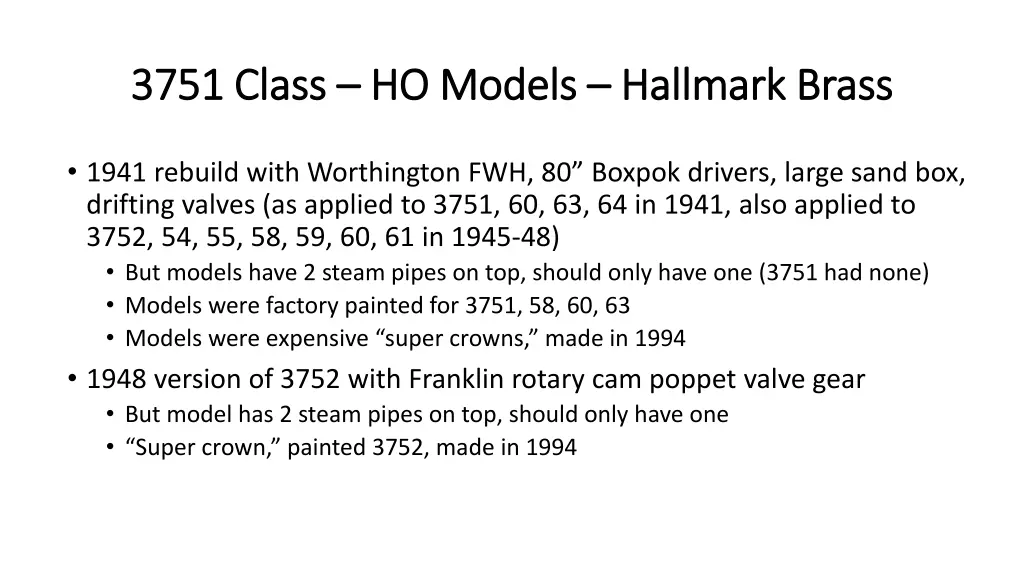 3751 class 3751 class ho models 1