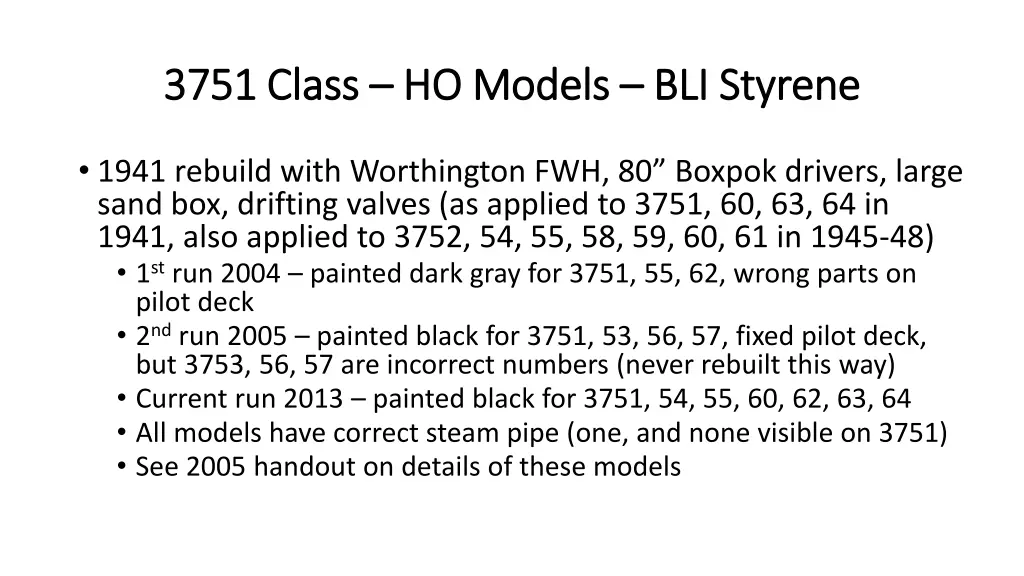 3751 class 3751 class ho models 2