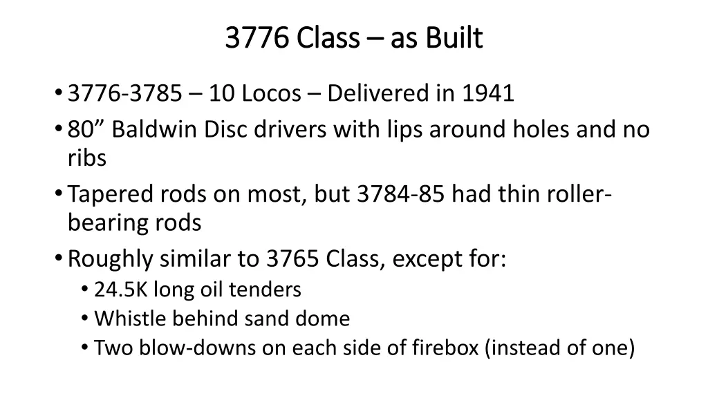 3776 class 3776 class as built