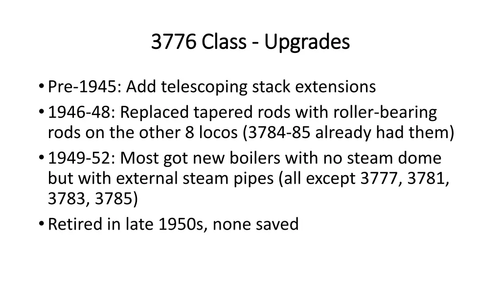 3776 class 3776 class upgrades