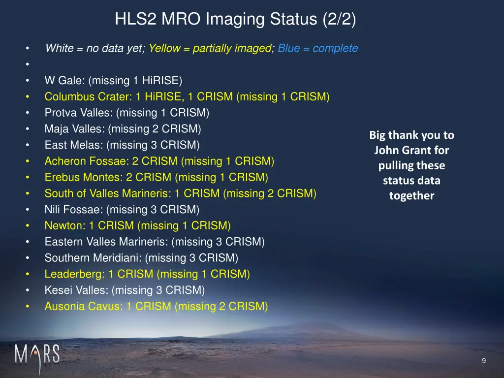 hls2 mro imaging status 2 2