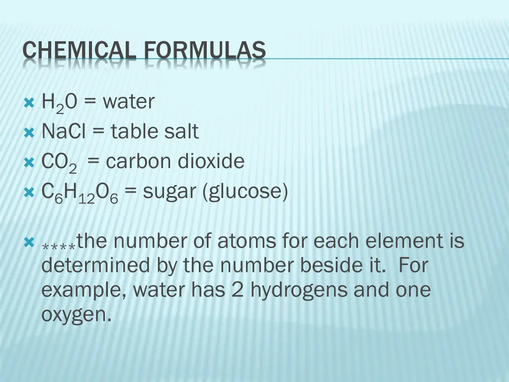 chemical formulas