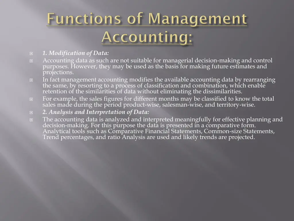 1 modification of data accounting data as such