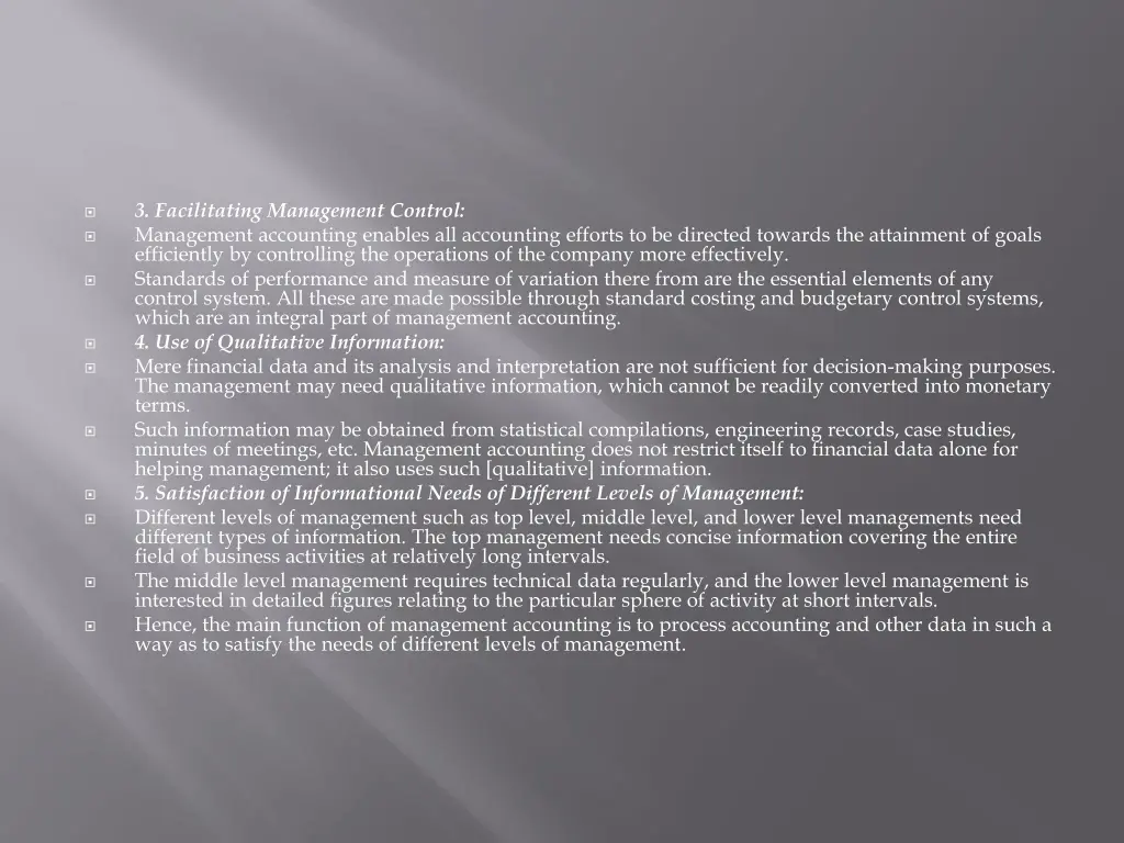 3 facilitating management control management